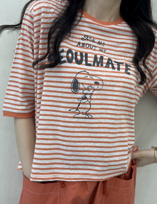 스노피 프린트 나염티