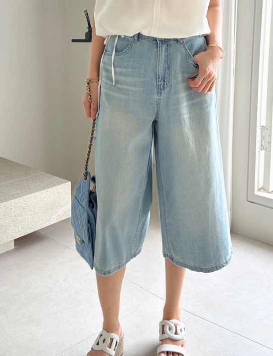 쿨 밴딩 버뮤다 와이드데님