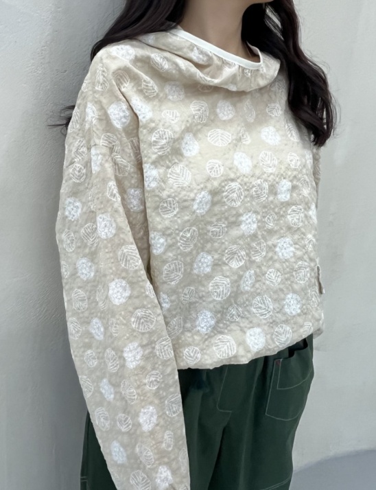 낙엽 후드 블라우스