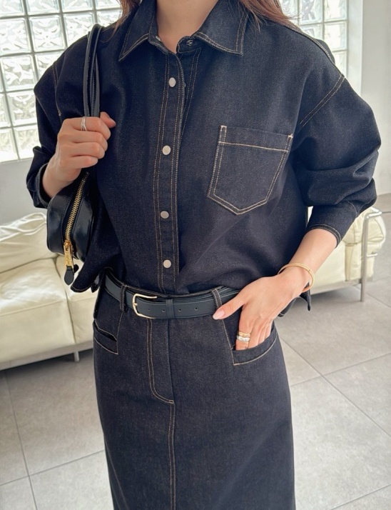 생지 루즈핏 셔츠