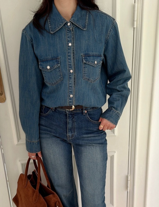 102 포켓 데님셔츠