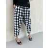 체크 꼼대 바지