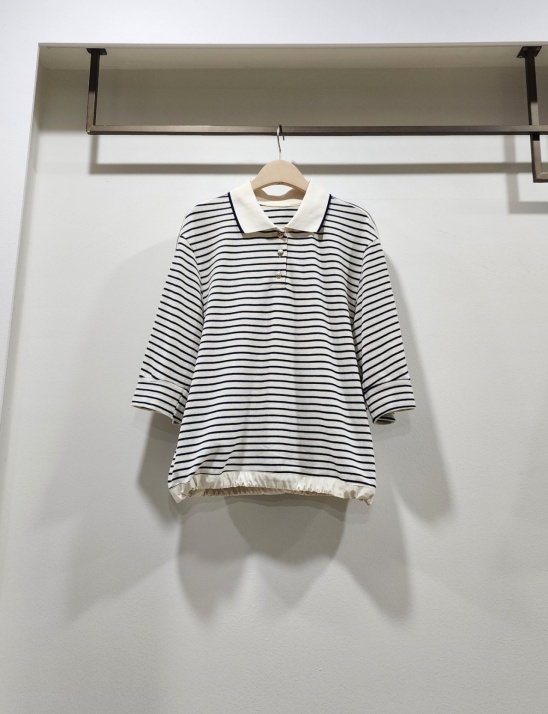 카라 스트라이프 탑