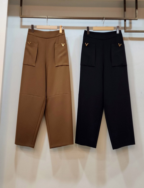 V 장식배기바지