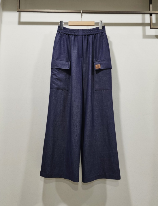 포켓패치데님통슬랙스