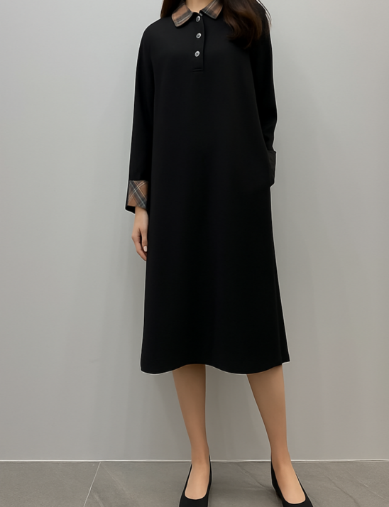 카라실버버튼원피스