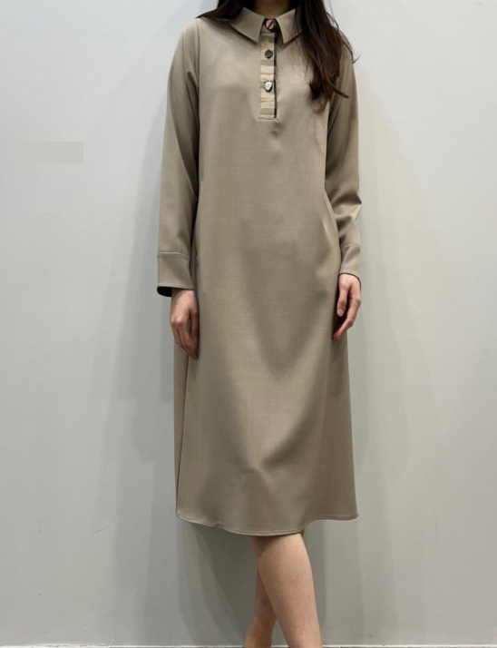 단추체크카라원피스