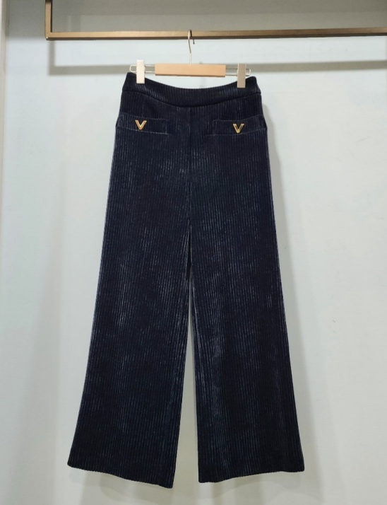 V장식골덴바지