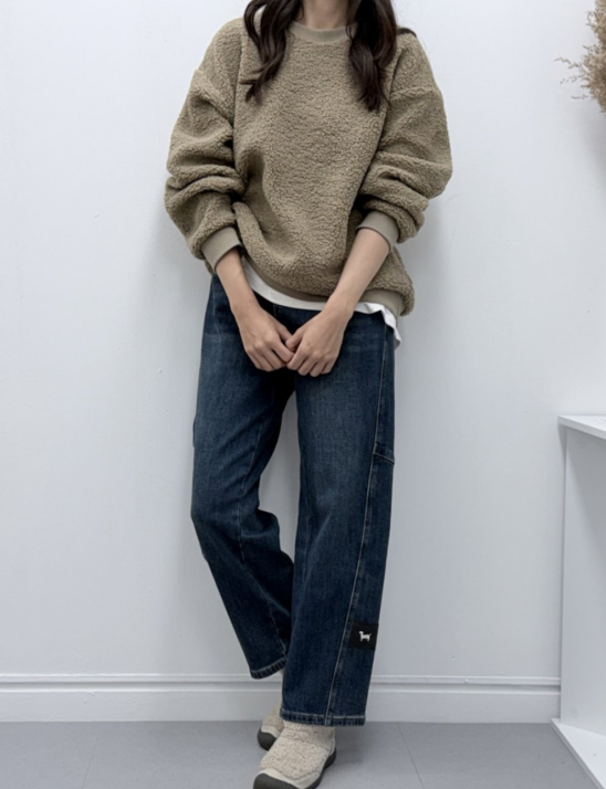 뽀글이나염맨투맨