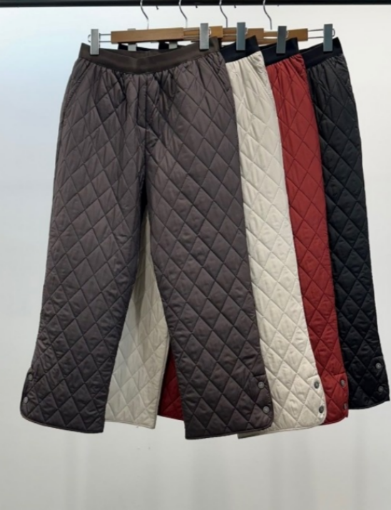 몽퀼팅옆단추패딩바지